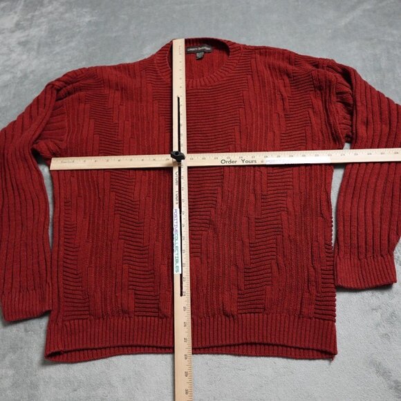 Liberty Sweater Men's XL Burgandy Knit Crew Neck Long Sleeve Vintage - Picture 5 of 8